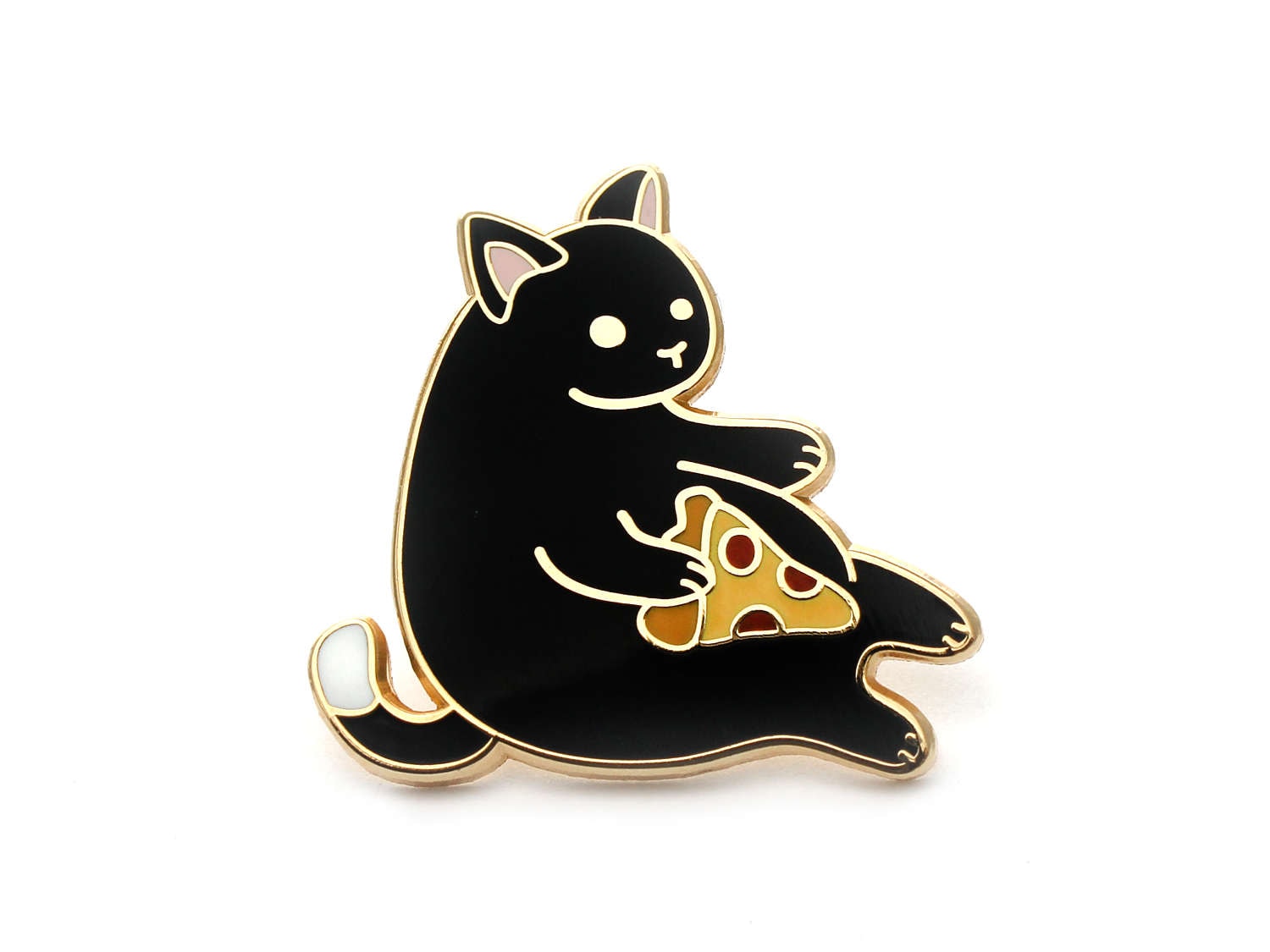 Cat enamel pin Black cat pin Good luck charm Good luck cat