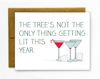 Funny Christmas Card - Holiday Drinking - Getting Lit