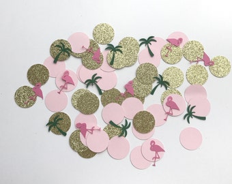 Flamingo and Palm Tree Confetti | Tropical Confetti | Birthday Confetti