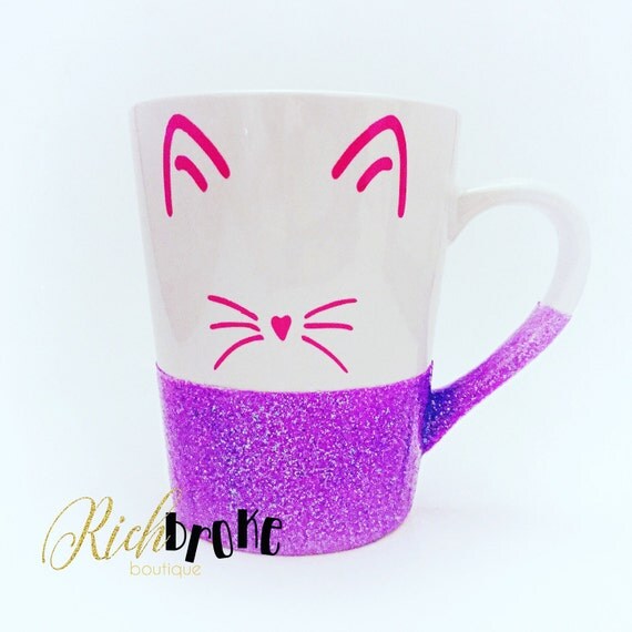 Items similar to Glitter Cat Cup Cat Lover Gift BFF Gift Best Friend Gift Friendship