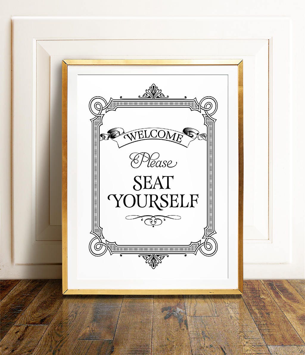 Bathroom wall art PRINTABLE art Please seat yourself sign