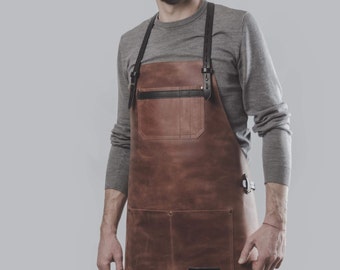 Leather apron by Kruk Garage Work apron Barista apron Barber apron leather apron Work apron Mens gift FREE PERSONALIZATION FREE shipping
