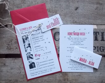Rustic Vintage Wedding Invitations Dandelion Set