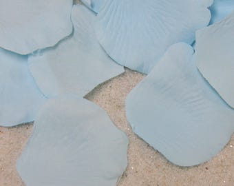 Light Blue Silk Rose Petals - Wedding Decorations - 200 Rose Petals