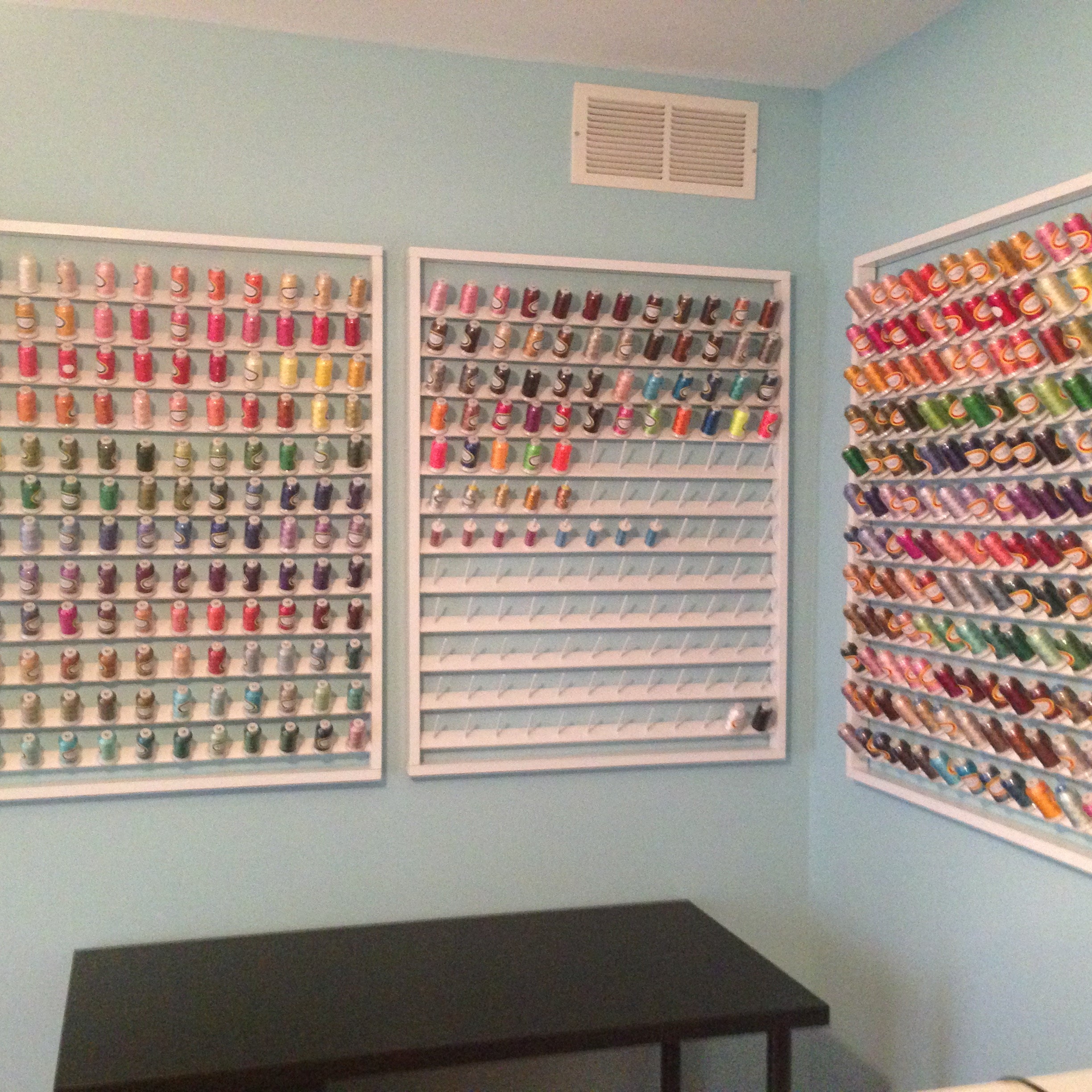 24x32 THREAD SPOOL and BOBBIN Storage Wall mounted Rack with