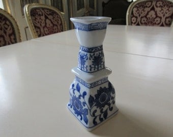 BLUE and WHITE CANDLE Holder