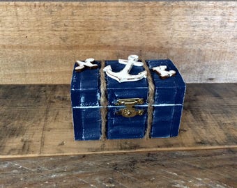 Wedding Ring Box. Nautical Wedding Ring Bearer Pillow Alternative. Nautical Wedding Ring Box. Keepsake Box.