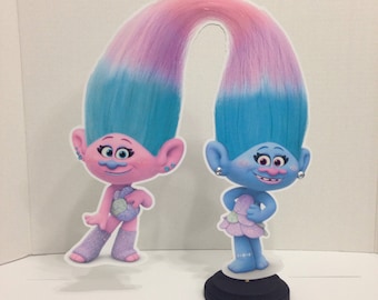 15" Trolls Centerpieces,Chenille and Satin,Troll,Trolls Birthday Decorations,Trolls Party Supplies,Poppy,Trolls Party,Decors,Favors,Pop Corn