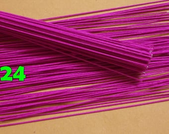 400 Wire Stems--Gauge#24-- (Length 12" X 0.8 mm) Floral Wire Flower Stem Artificial, Artificial Stems, Floral Stem, Fuchsia Wire Stems.