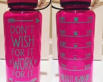 34 oz. Custom Inspirational Water Bottle with tracker *This listing is for a FUSCHIA color bottle*
