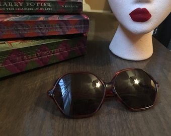 60s Mod Hexagonal Shades in Tortoise Shell