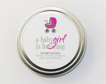 Baby Shower Favor - Baby Girl is Brewing - Baby Shower Tea Favour - Pink Baby Shower Favour - Baby Girl Shower - Baby Shower Favour
