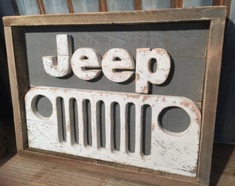 Rustic Pallet Jeep Decor | Jeep Sign | Wood Sign | Jeep Grill | Wrangler | Jeep Art o|||||||o | pallet cut out