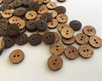Natural Buttons,Coconut Shell Buttons,Wooden Buttons,half inch buttons,2 Hole Buttons,Wooden Texture,Sewing Buttons,Fancy Buttons,Button Lot