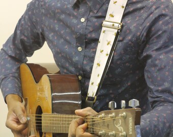 Honeybee/dots/star guitar strap/bee/star/points adjustable guitar strap