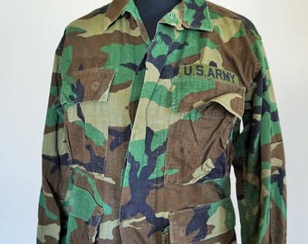 Vintage Camouflage Military Field Jacket / Army / Navy / Mens Small / Womens medium / Outwear / US army / Khaki / USA / America