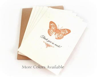 Thank You Cards, Butterfly, Thank You So Much, Blank Note Cards, Thank You NOtes, Wedding Thank You Cards, Bridal Shower Thank You Notes