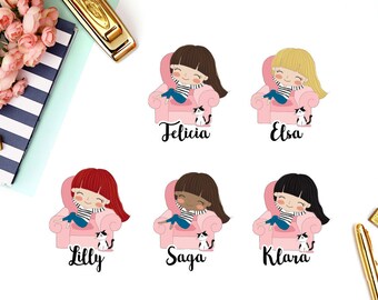 Lazy Day, Relax, Sofa | Girl (matte planner stickers, perfect for planners)