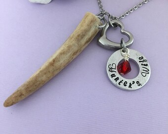 Deer Antler Necklace - Deer Antler Jewelry - Hunters Wife - Hunting Wife - Natural Deer Antler - Mother's Day - Shed Antler - Gift for Her