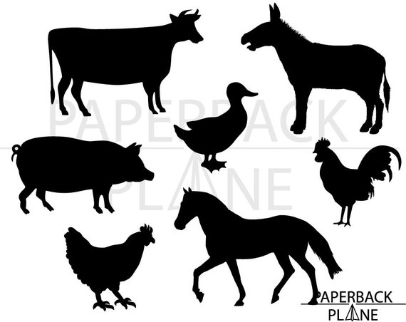 Download Farm animals SVG PNG DXF Cut Files use with Silhouette