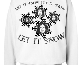 Let it Snow -Jon Snow Game of Thrones snowflake Christmas sweatshirt