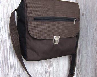Brown messenger bag, Laptop bag, Satchel bag, Crossbody bag, Mens Women shoulder bag, Ipad bag, Diaper bag, Hipster bag, Waterproof handbag