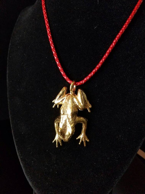 Frog 18k gold plated necklace by NoExitCollection on Etsy