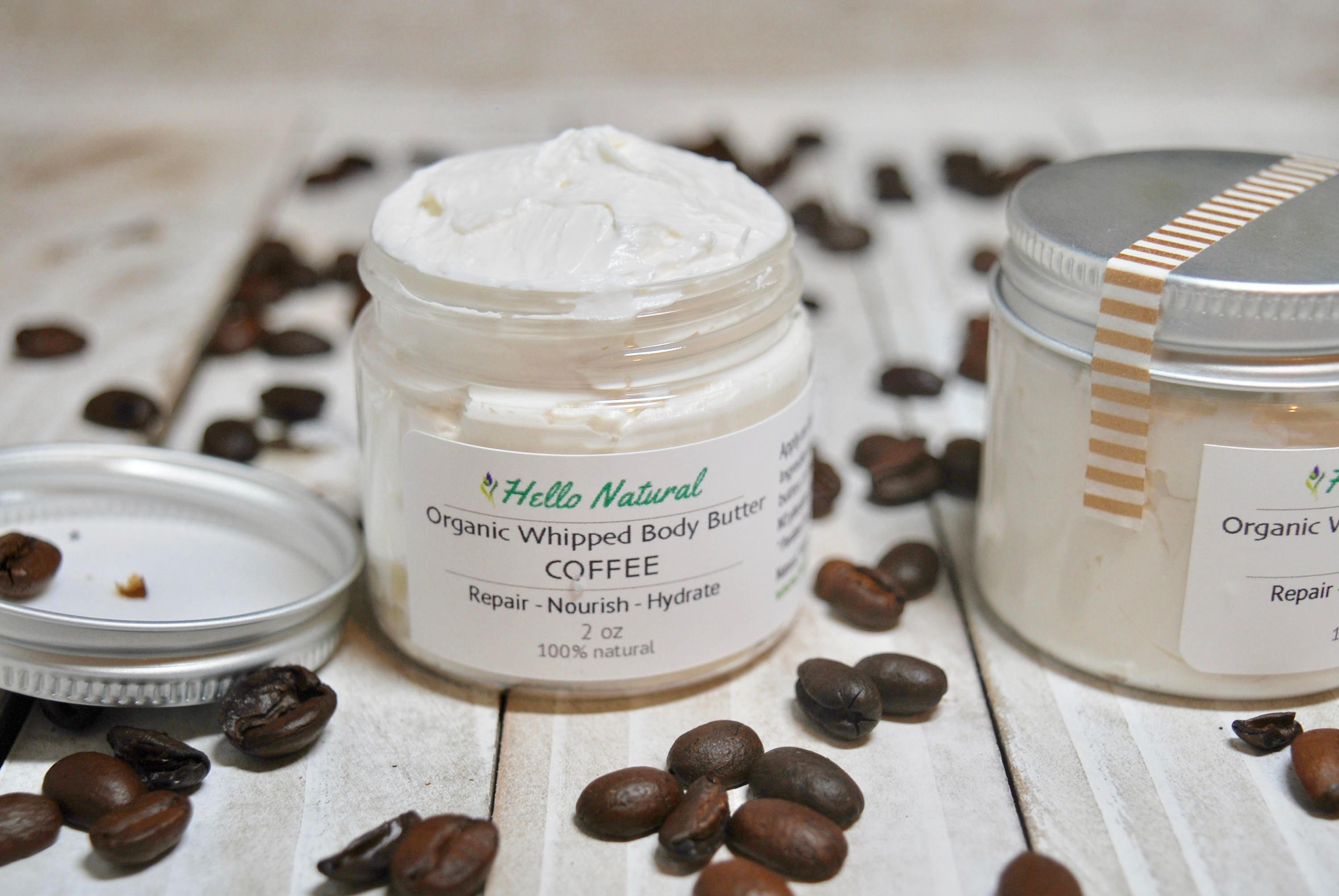 COFFEE Infused Body Butter Organic Whipped Body Cream Coffee