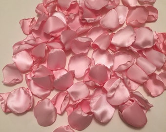 Pink Satin Rose Petals/Wedding Rose Petals/Baby Pink Flower Girl Petals/Scatter Petals/Aisle Petals/Pink Petals/Barn Wedding Petals