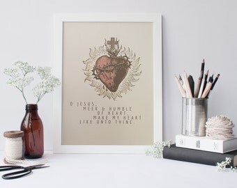 Sacred Heart of Jesus, Meek and Humble of Heart, Print