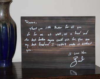 Large Custom Handwriting Wooden Sign - Memorial Keepsake Wooden Sign - Remembering Loved Ones Keepsake - Custom Vinyl Sign