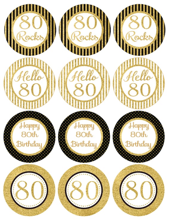 elegant-80th-birthday-cupcake-toppers-black-and-gold-labels