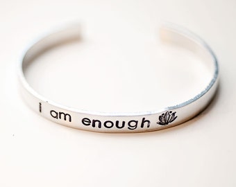 I am enough bracelet, inspirational, motivational jewelry, yoga bracelet, yoga gift, inspirational gift, mantra bracelet,affirmation jewelry