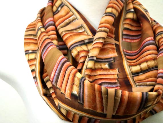 Book Infinity Scarf Library Scarf Bookshelves Print Scarf