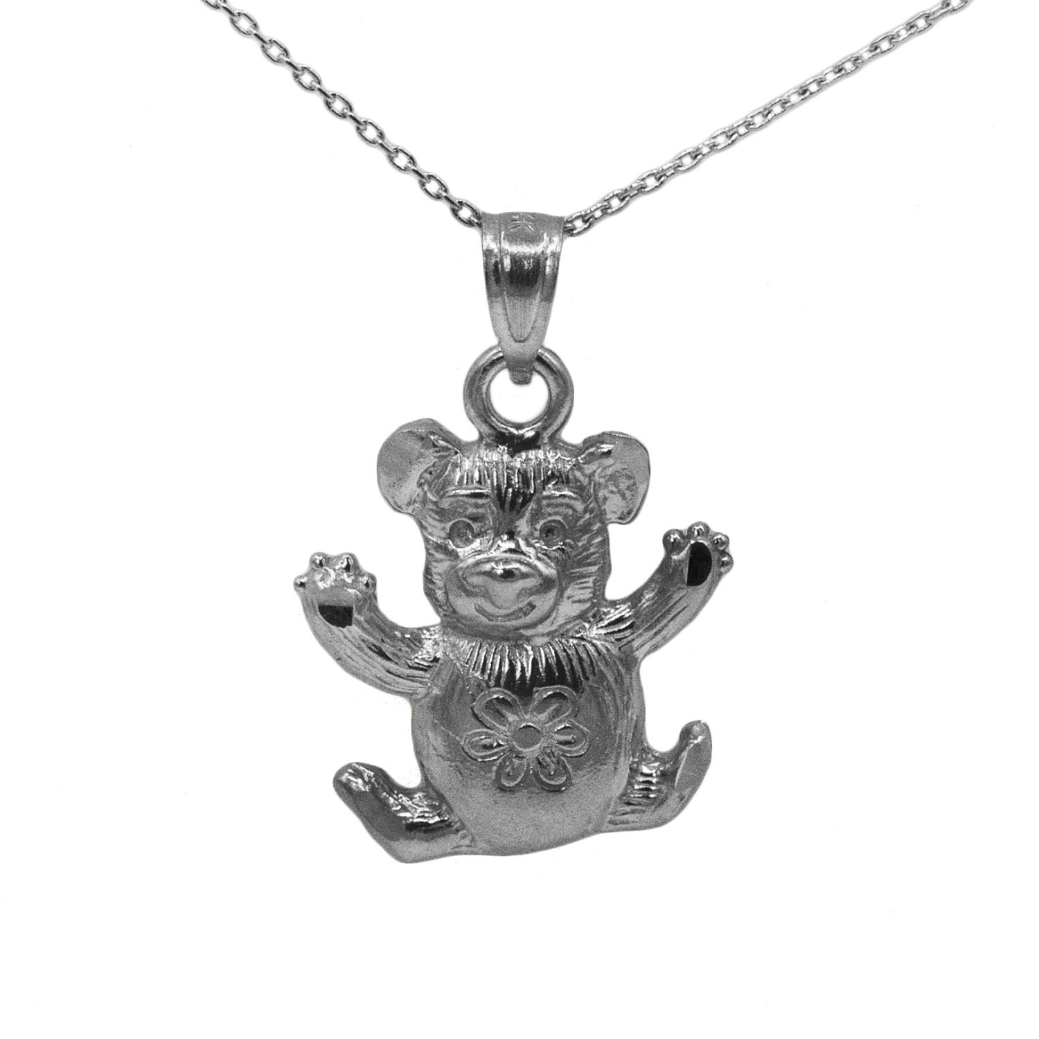 14k Black Gold Teddy Bear Necklace