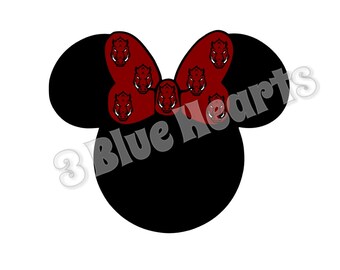 Arkansas Razorbacks Minnie Head svg studio dxf pdf jpg