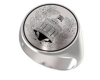 Signet Ring, Mens Ring, Personalized Ring, United Kingdom, Great Britain, Royal House of Windsor, Queen Elizabeth, British Royal Family