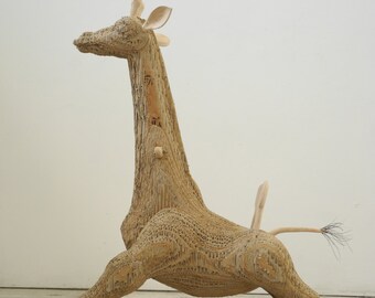 Olaf the rocking giraffe - corrugated cardboard sculpture (unique)