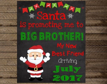 Christmas pregnancy announcement, big brother announcement, pregnancy reveal, Brother pregnancy announcement, winter, christmas chalkboard