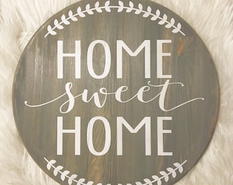 Home sweet home welcome sign home signs wood signs round