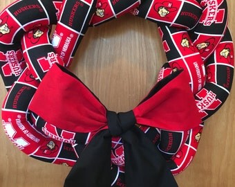 Nebraska CornHuskers Wreath - Nebraska Huskers - University of Nebraska Wreath - College Football Decor - Football Wreath