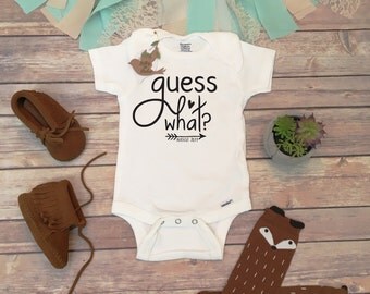 Guess What Onesie®, Pregnancy Reveal to Grandparents, Pregnancy Reveal Onesie, Pregnancy Announcement Baby Bodysuit, Surprise Expecting