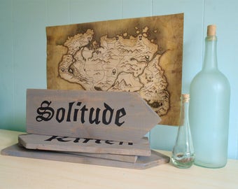 Skyrim Inspired Road Signs//Elder Scrolls//Gaming//Nerd Gift//EOS//Dragon//Guild//Whiterun//Windhelm//Falkreath//Dawnguard//Helgen