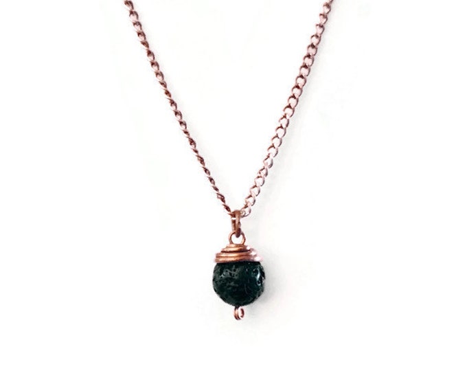 Lava and Copper Aromatherapy Necklace