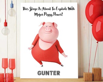 Sing Movie Party Printable, Gunter, Sing Birthday Decor For Kids, Sing The Movie Print, Nursery Decorations