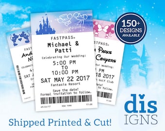 Fast Pass Wedding Save the Dates (CUT AND PRINTED! – Available as Magnets!)