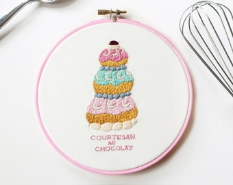 Grand Budapest Hotel Courtesan au Chocolat 6" Embroidery Hoop in Pink