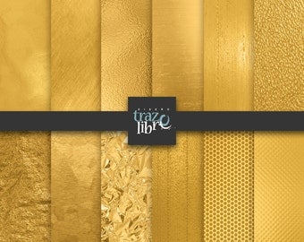 GOLD DIGITAL PAPER: Metallic Gold Digital Paper | Gold Paper | Gold Backgrounds | Gold Foil Paper | Gold Scrapbook Paper | Digital Download
