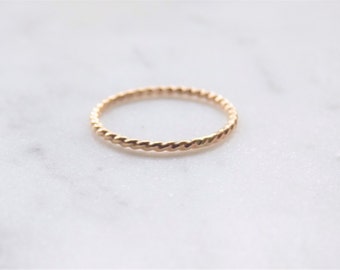 Twist Ring | Gold Filled Ring | Dainty Ring | Stacking Ring | Minimalist Ring | Delicate Ring | Gold Stacking Rings | Gold Ring