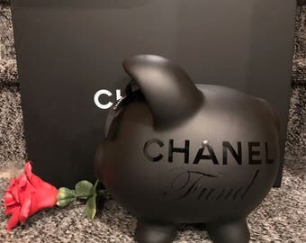 Large 'So Black' Piggy Bank Made with Authentic Ribbon!